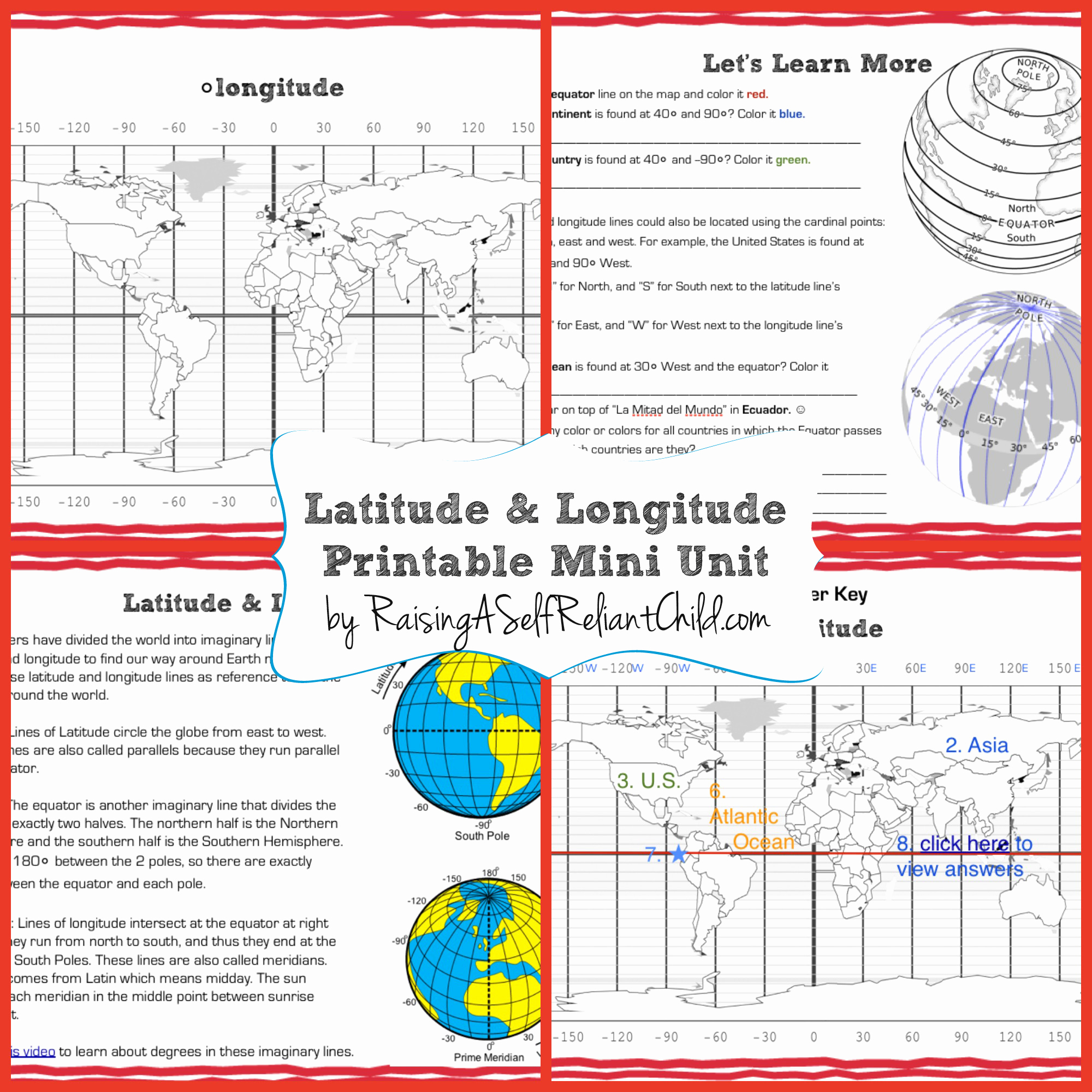 Free Printables Layers Of Learning Latitude And Longitude Map Map The