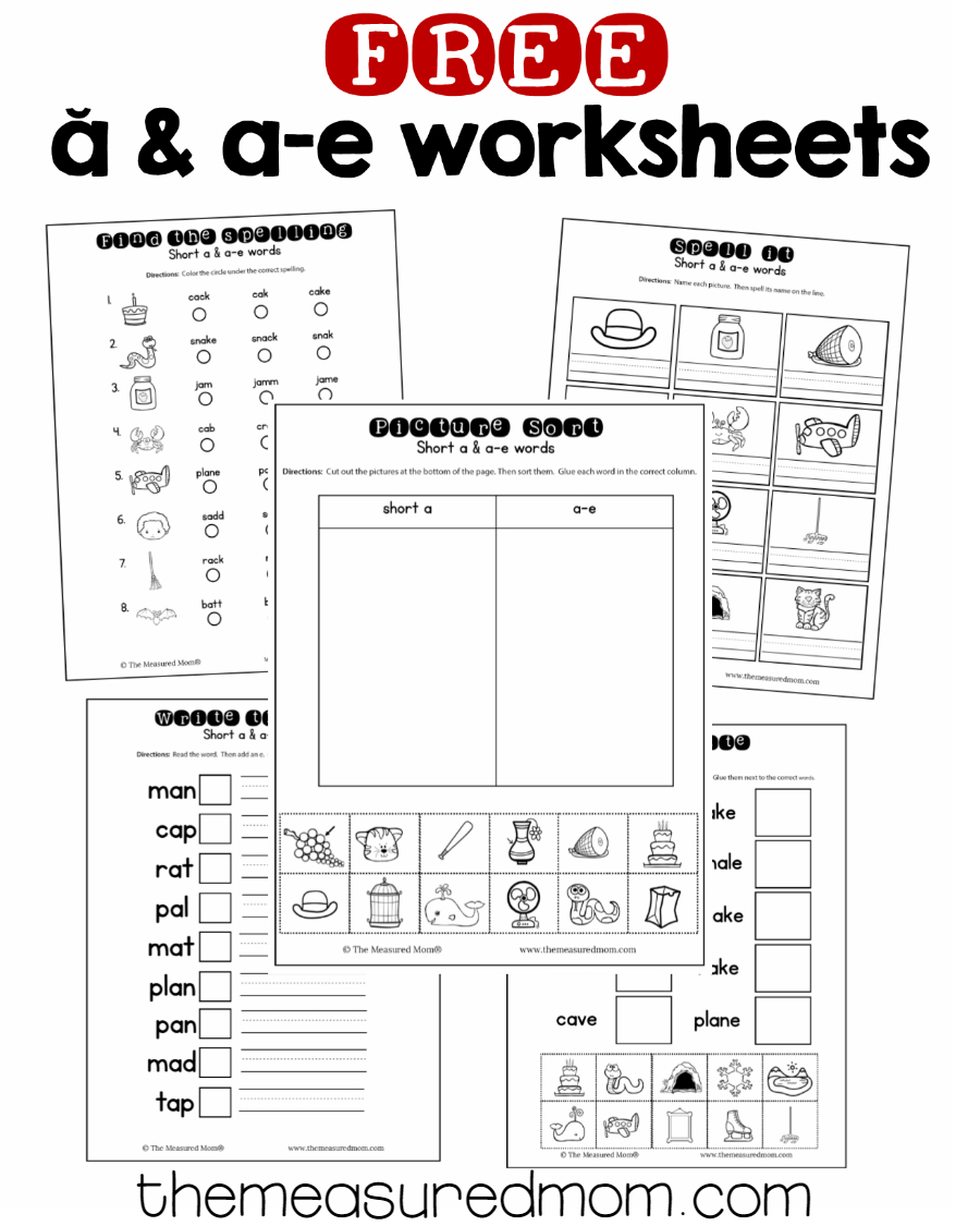 10 Free Short A &amp;amp; A-E Worksheets - The Measured Mom | Free Printable Ay Word Family Worksheets