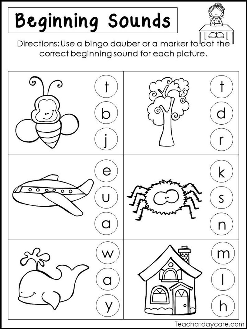 free kindergarten printable worksheets