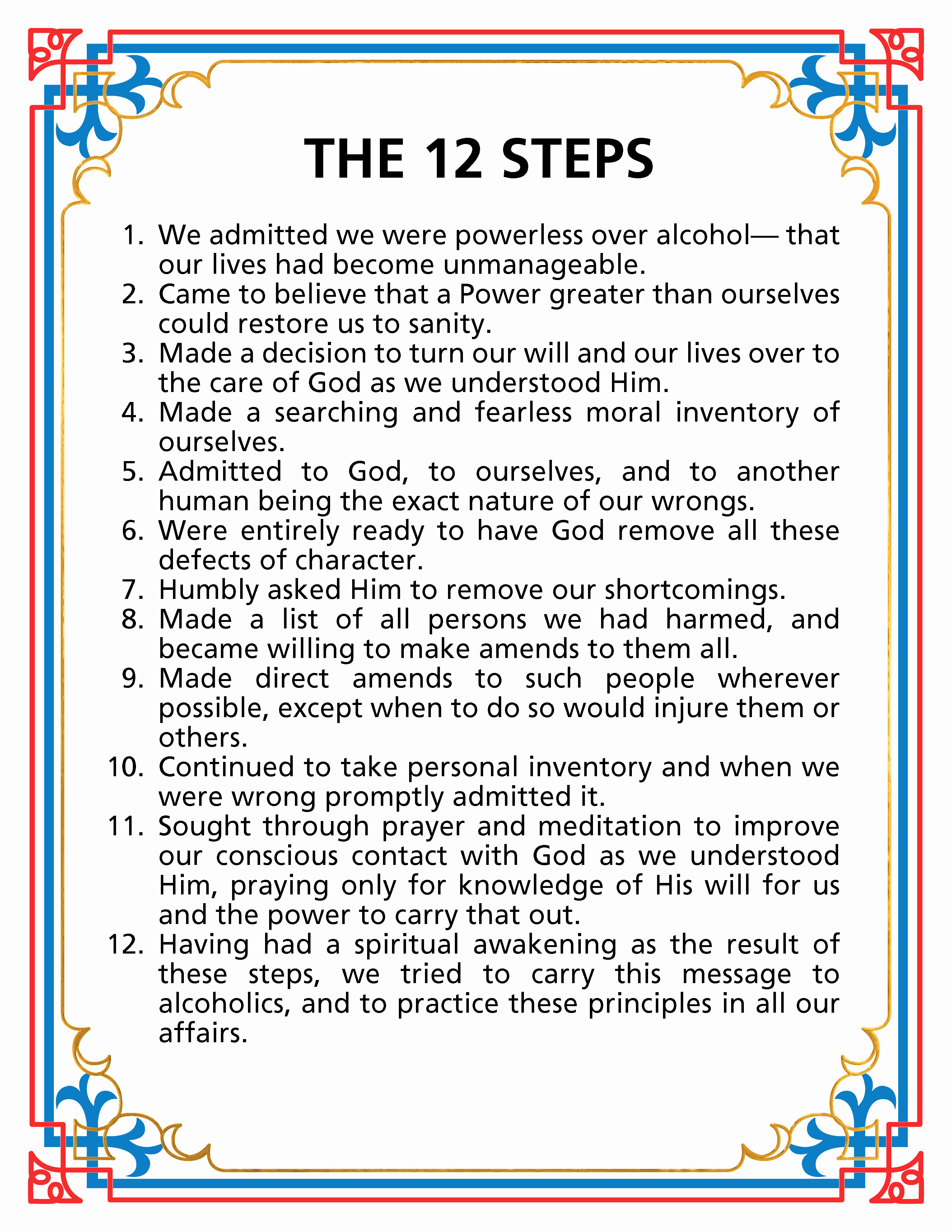 Aa 12 Steps And 12 Traditions Printable 8116