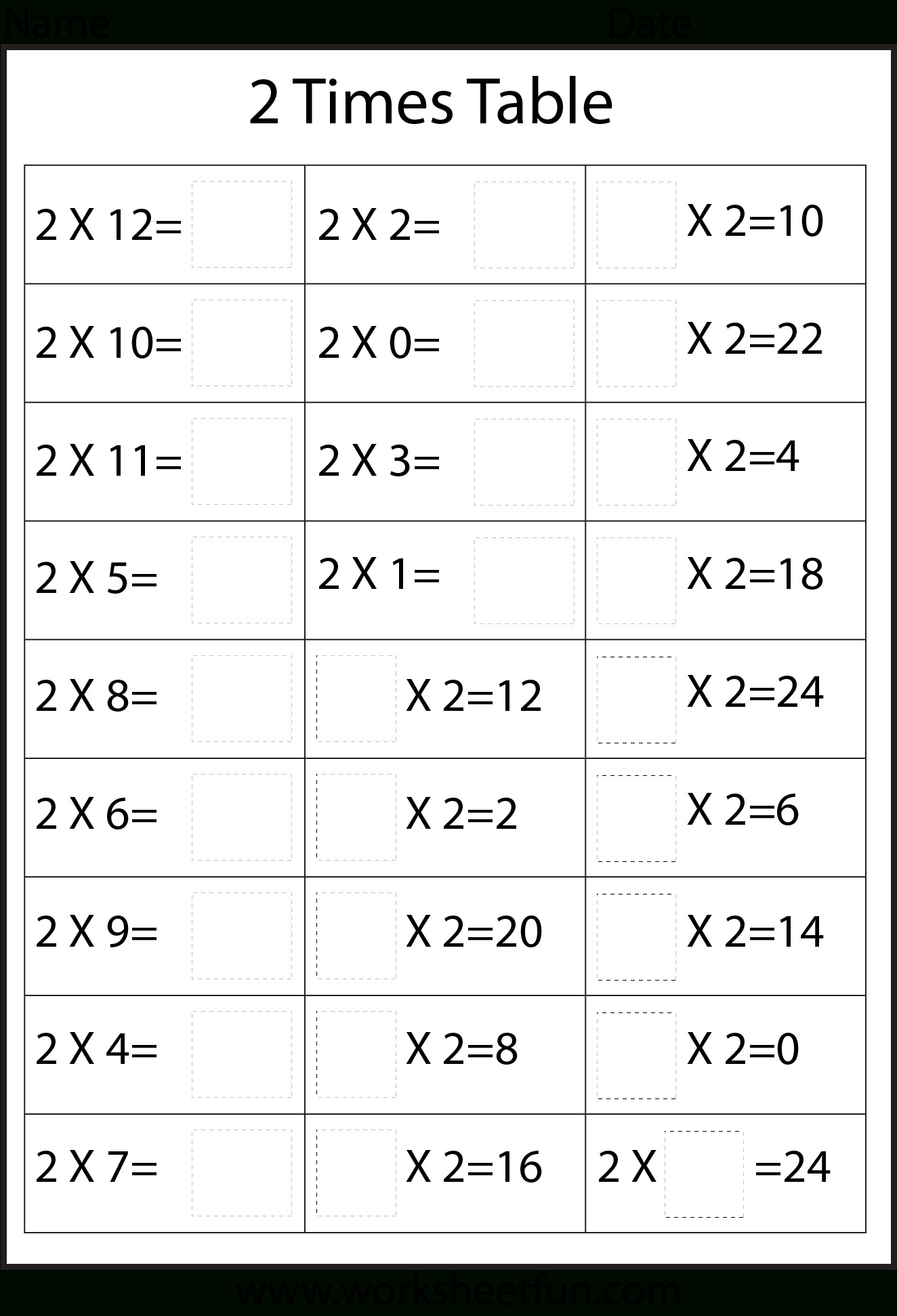 2 -12 Times Table Worksheets | Printable Worksheets | Multiplication | Multiplication Table Worksheets Printable