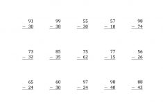 2-Digit Minus 2-Digit Subtraction With No Regrouping (A) | Printable Subtraction Worksheets With Borrowing