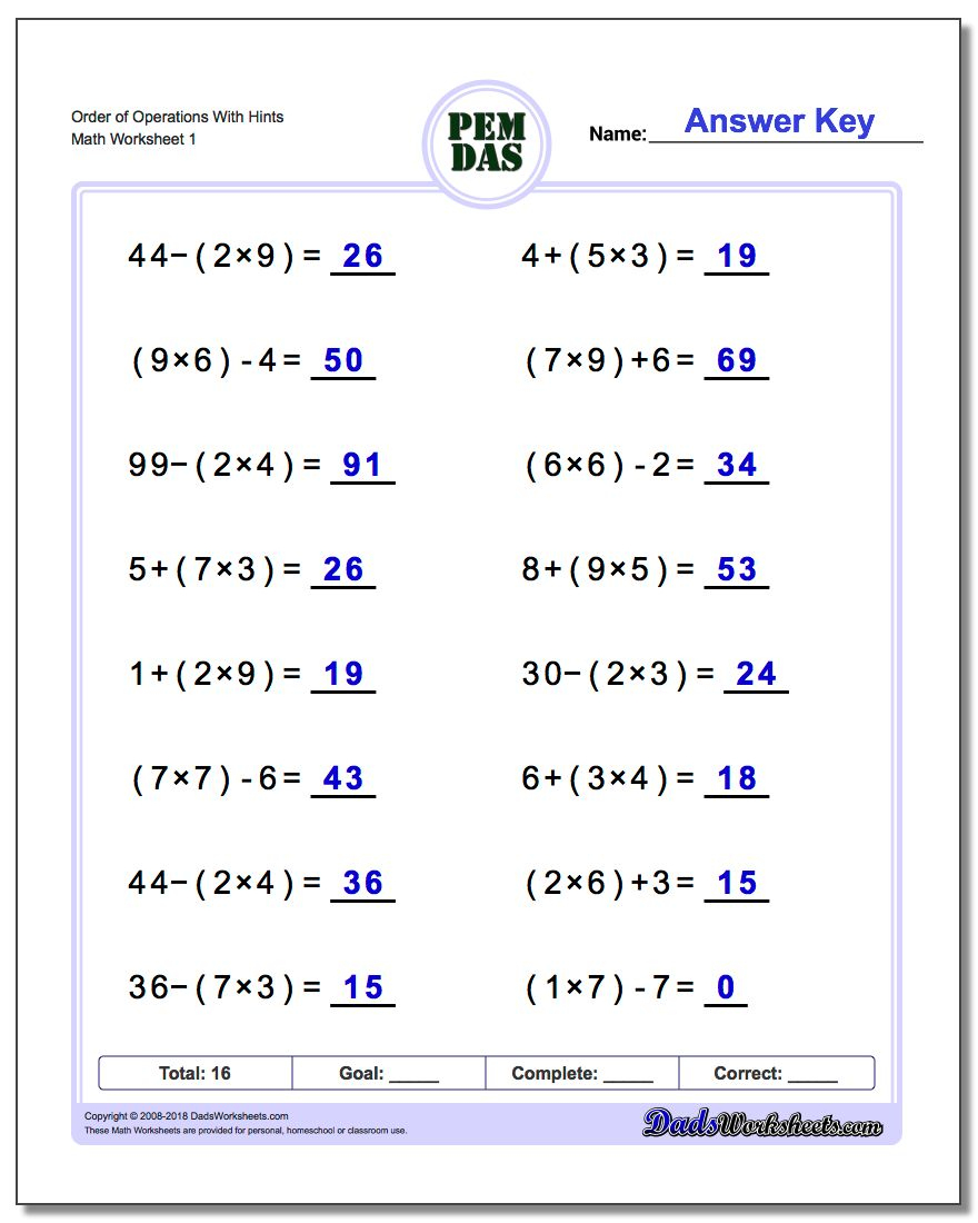 Math Worksheets 5Th Grade Complex Calculations Printable Pemdas Worksheets Lexia s Blog