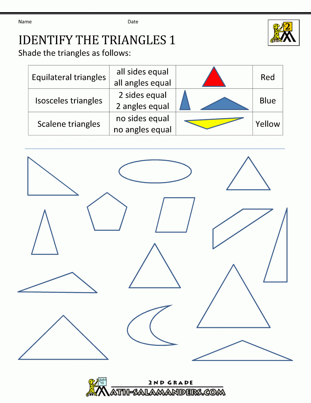 2D Shapes Worksheets 2Nd Grade | Polygon Shapes Printable Worksheets