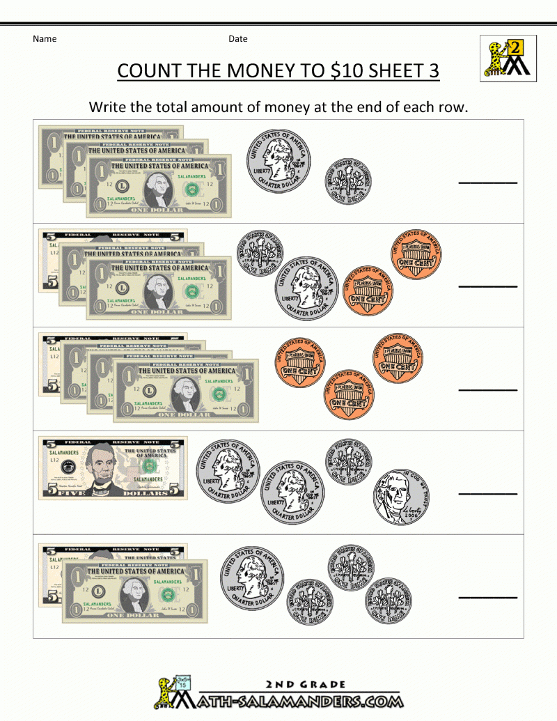 2Nd Grade Math Worksheets Money | Free Counting Money Worksheets | Free Printable Money Worksheets