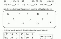 2Nd Grade Math Worksheets Number Bonds To 20 2 | Math Activities | Free Printable Number Bonds Worksheets For Kindergarten