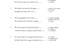 2Nd Grade Multiple Meaning Words Worksheets Multi Meanings Middle | Free Printable Multiple Meaning Words Worksheets