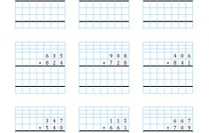 3-Digit3-Digit Multiplication With Grid Support (A) | 3 Digit Multiplication Worksheets Printable