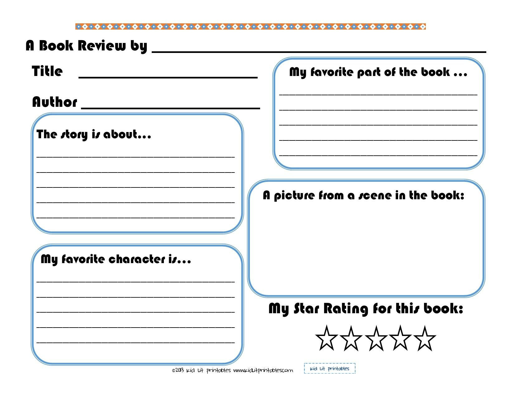 3 Levels Of Free Printable Book Reports From Kid Lit Printables | Book Report Printable Worksheets