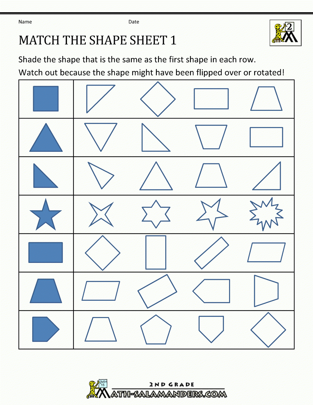 Free Printable Second Grade Geometry Worksheets Lexia s Blog
