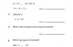 3Rd Grade Math Review Worksheet - Free Printable Educational | Free Printable Fraction Worksheets For Third Grade