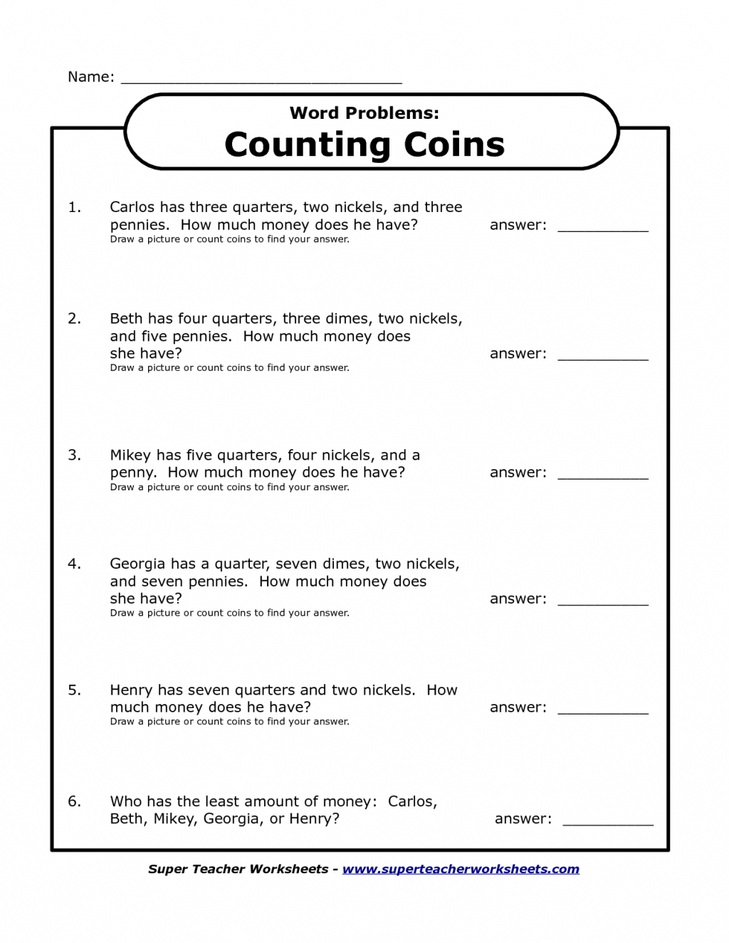Free Printable Money Word Problems Worksheets Lexia s Blog