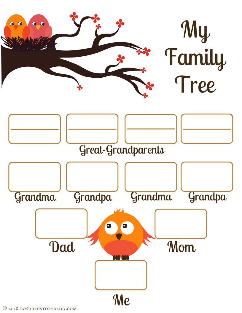4 Free Family Tree Templates For Genealogy, Craft Or School Projects | My Family Tree Free Printable Worksheets
