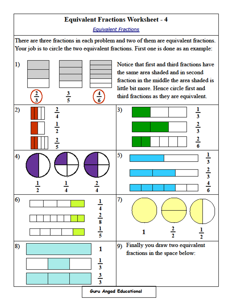 decompose fractions 4th grade