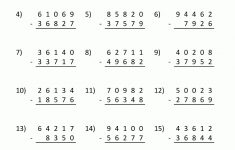 5 Digit Subtraction Worksheets | Free Printable Math Worksheets For Grade 4