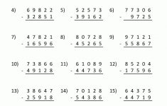 5 Digit Subtraction Worksheets | Printable Math Worksheets Grade 5