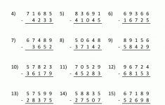 5 Digit Subtraction Worksheets | Printable Subtraction Worksheets 4Th Grade