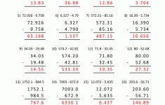 5Th Grade Math Practice Subtracing Decimals | Printable 5Th Grade Math Worksheets With Answer Key