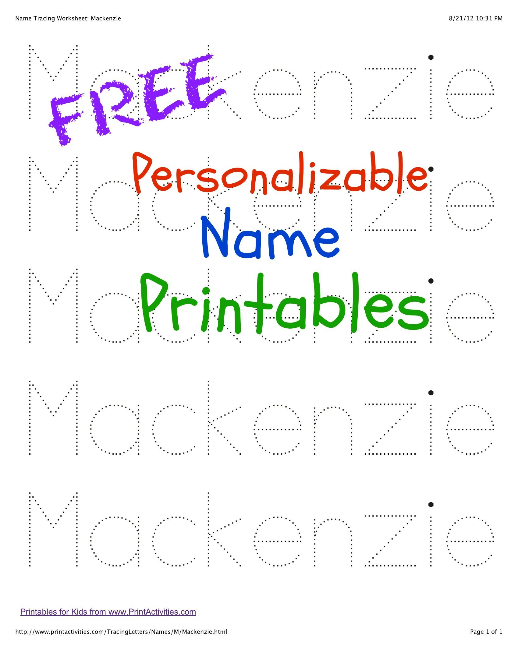 6 Best Images Of Printable Traceable Names Free Printable Name | Free Printable Name Tracing Worksheets For Preschoolers