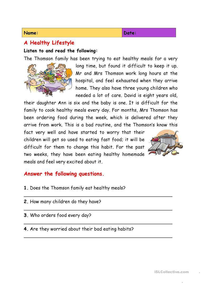 4Th Grade Health Printable Worksheets Lexia s Blog