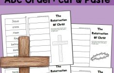 Abc Order Worksheet (Cut And Paste!): The Resurrection Of Christ | Religious Worksheets Printable