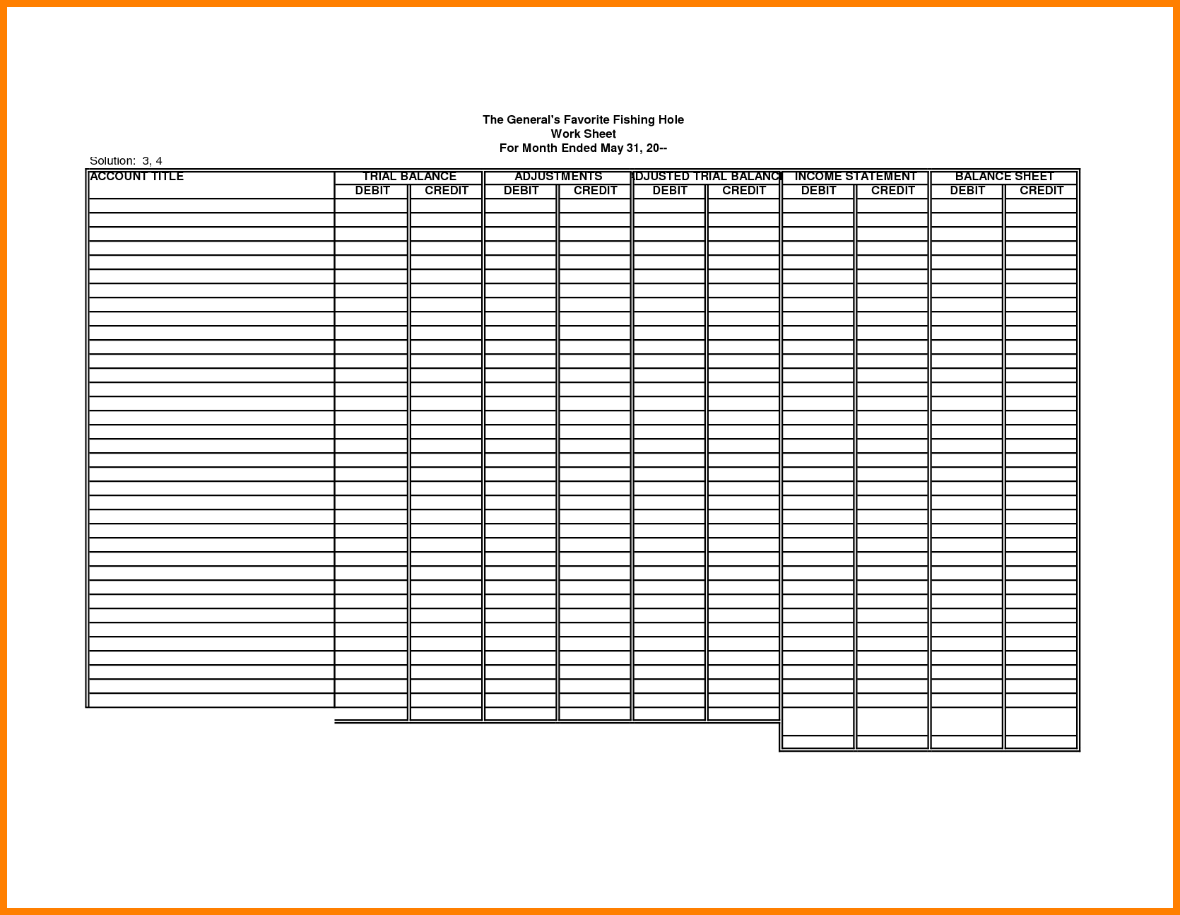 Free Printable Bookkeeping Worksheets