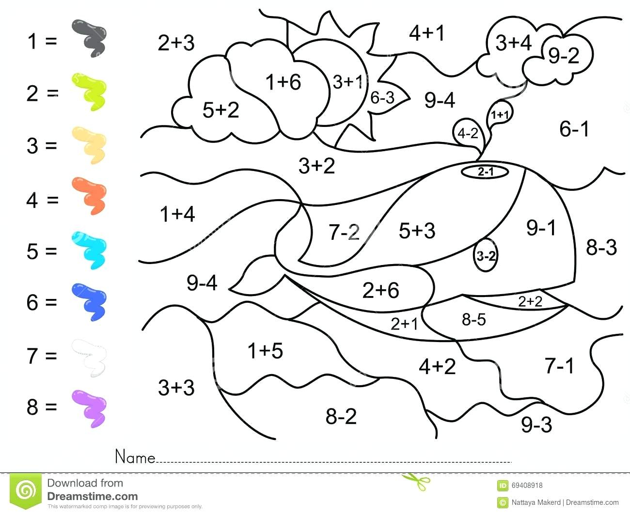 Coloring Free Math Coloring Worksheet Addition And Subtraction Free 