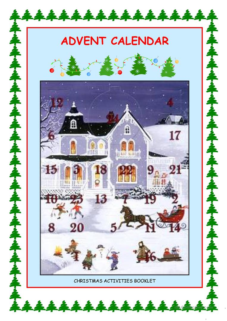 Advent Calendar - Christmas Activities Worksheet - Free Esl | Advent Printable Worksheets