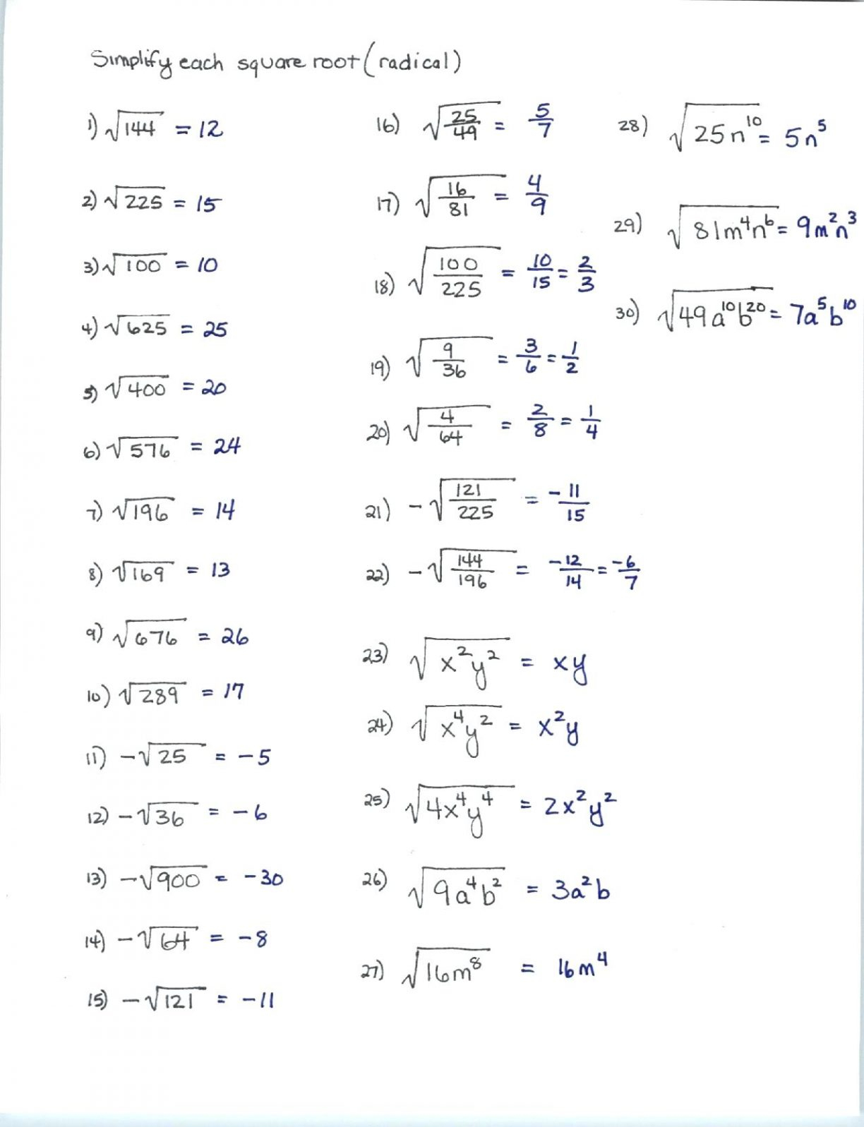 Math Worksheets Grade 8 Algebra