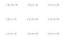 Algebra: Solving Equations Worksheet Algebra 2. Intermediate Algebra | Printable Solving Equations Worksheets