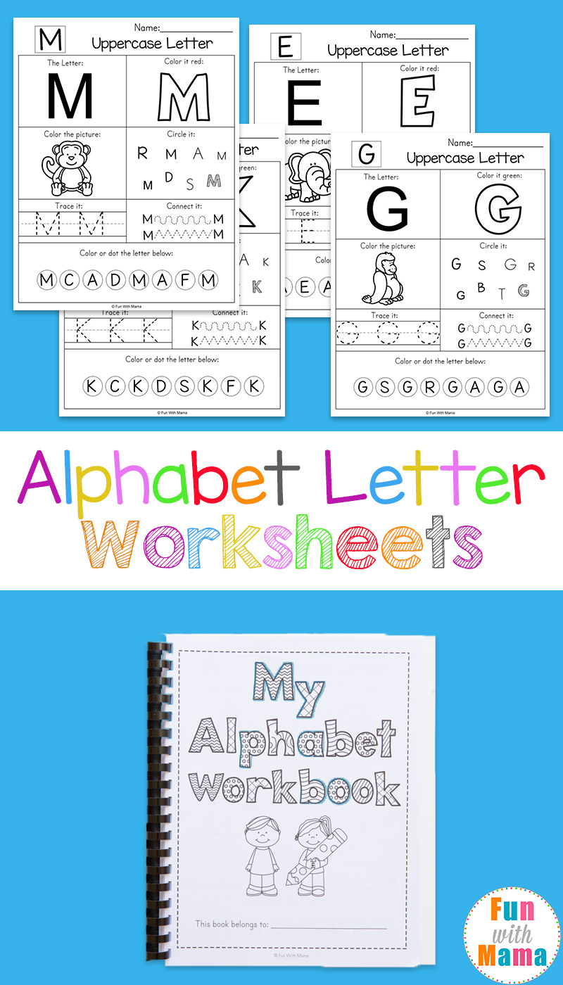 Alphabet Worksheets - Fun With Mama | Printable Worksheets For Preschoolers The Alphabets