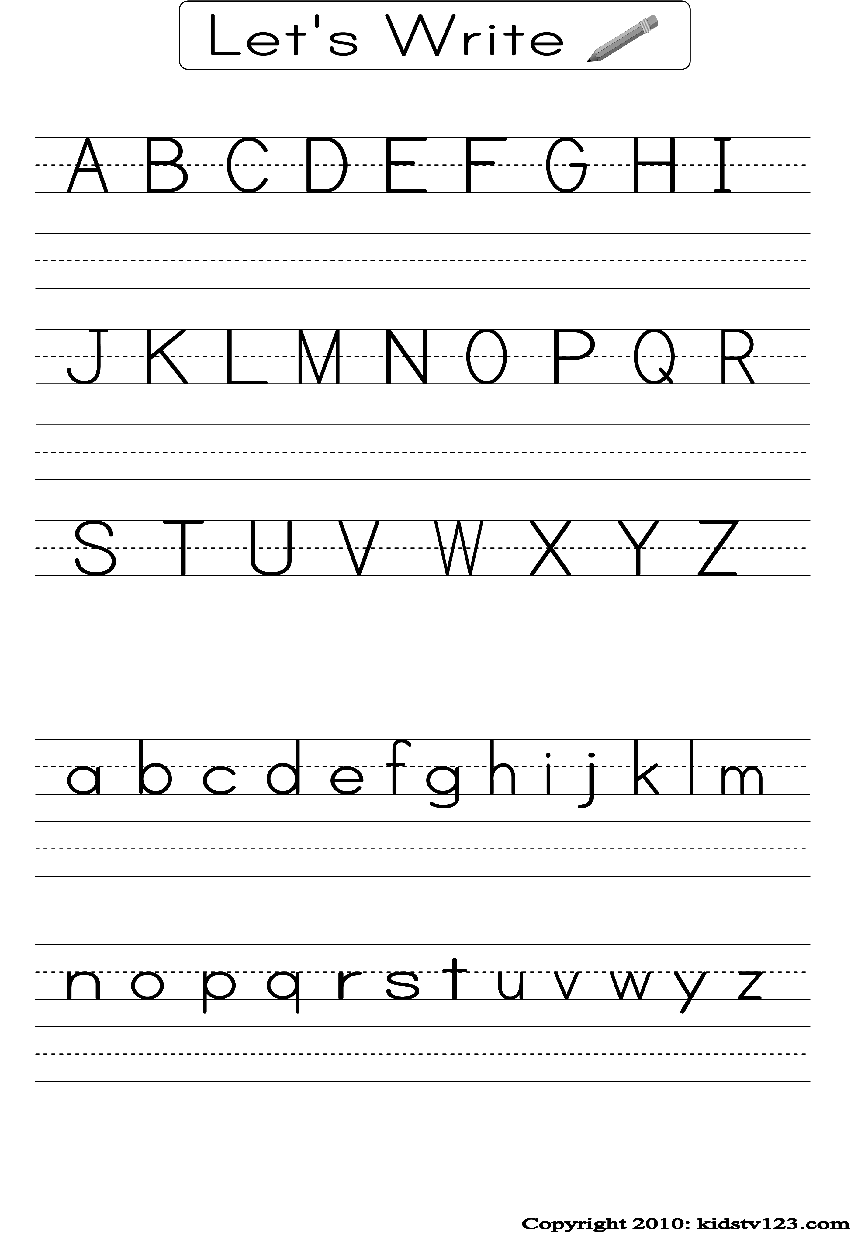 Alphabet Writing Practice Sheet | Edu-Fun | Alphabet Worksheets | Preschool Writing Worksheets Free Printable