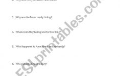 Anne Frank /holocaust Worksheets Set 3 / 10 Pages - Esl Worksheet | Holocaust Printable Worksheets