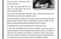 Anne Frank Worksheet - Free Esl Printable Worksheets Madeteachers | Holocaust Printable Worksheets