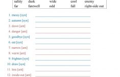 Antonyms, Synonyms, And Homophones Worksheet - Free Esl Printable | Free Printable Worksheets Synonyms Antonyms And Homonyms