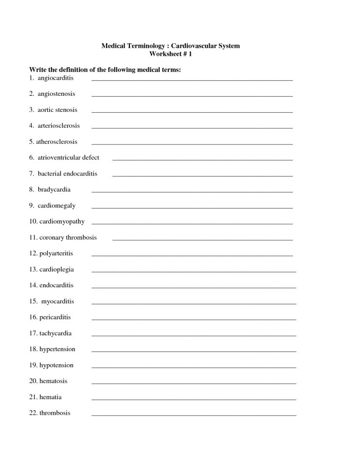 Awesome Medical Terminology Worksheets Ladyk Medical Coding