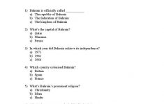 Bahrain Country Information Worksheet | List Of Countries Of The | Brazil Worksheets Free Printables
