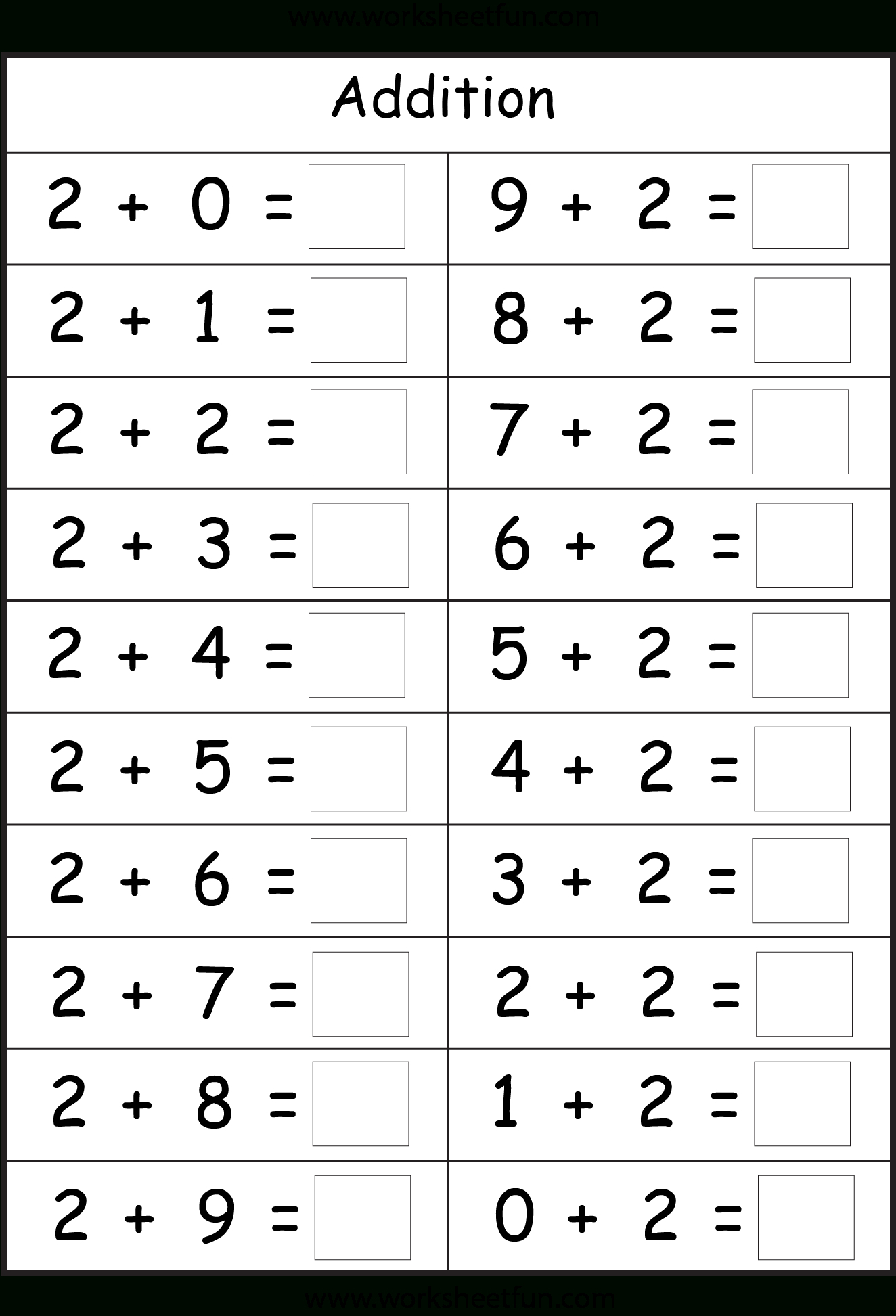 Basic Addition Facts – 8 Worksheets / Free Printable Worksheets | Free Printable Simple Math Worksheets