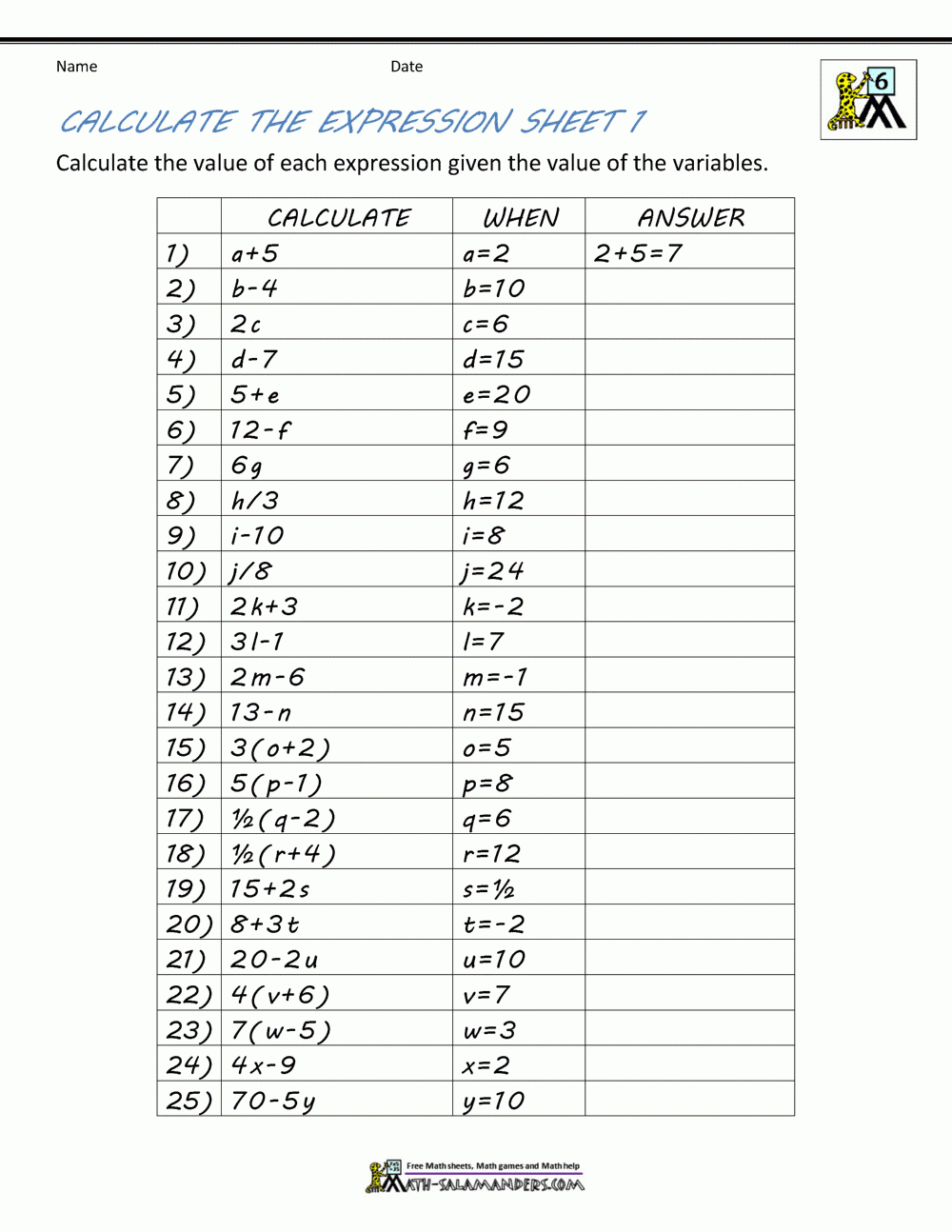 7Th Grade Math Printable Worksheets With Answers Lexia s Blog