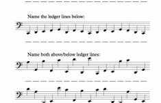 Bass Clef Ledger Lines Only – Note Recognition Worksheet In 2019 | Reading Music Worksheets Printable