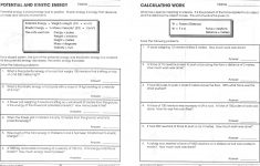 Best Of Potential Vs Kinetic Energy Worksheet Answers New Collection | Free Printable Worksheets On Potential And Kinetic Energy