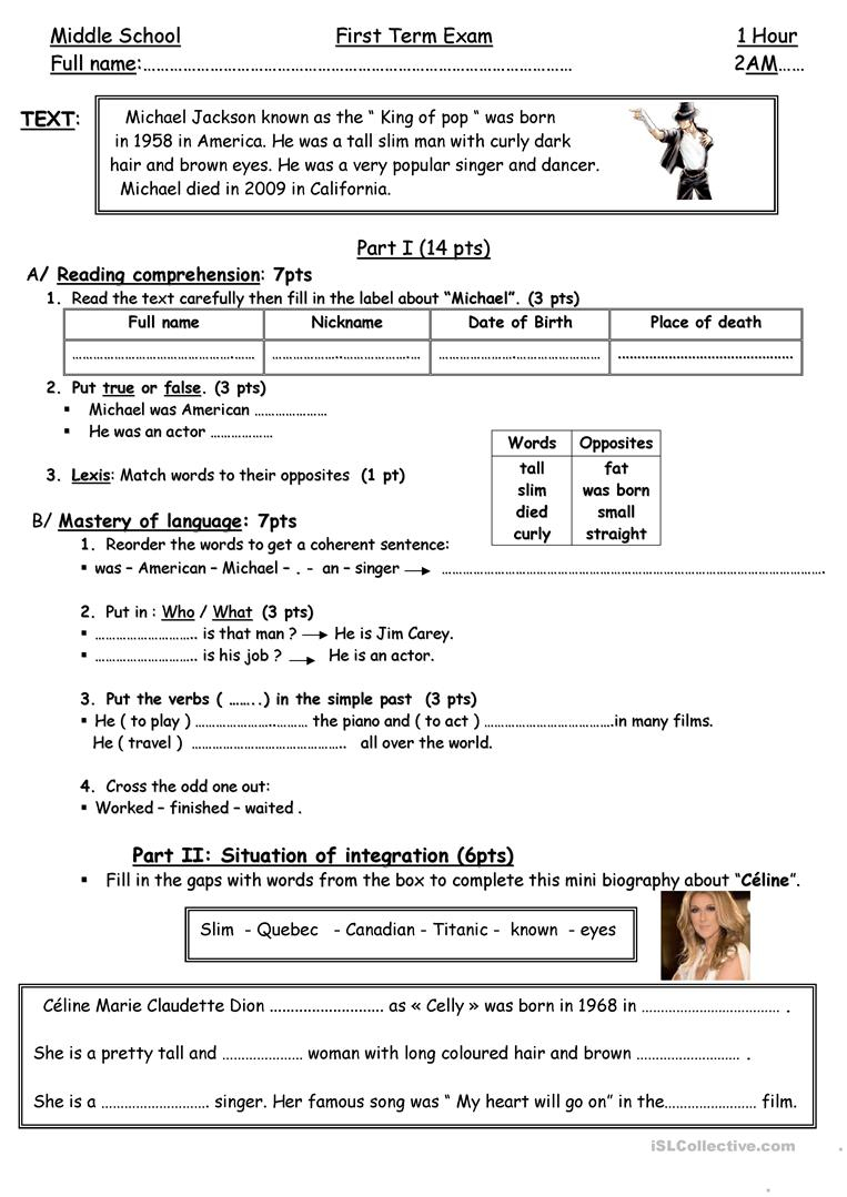 Printable Biography Worksheets - Lexia's Blog