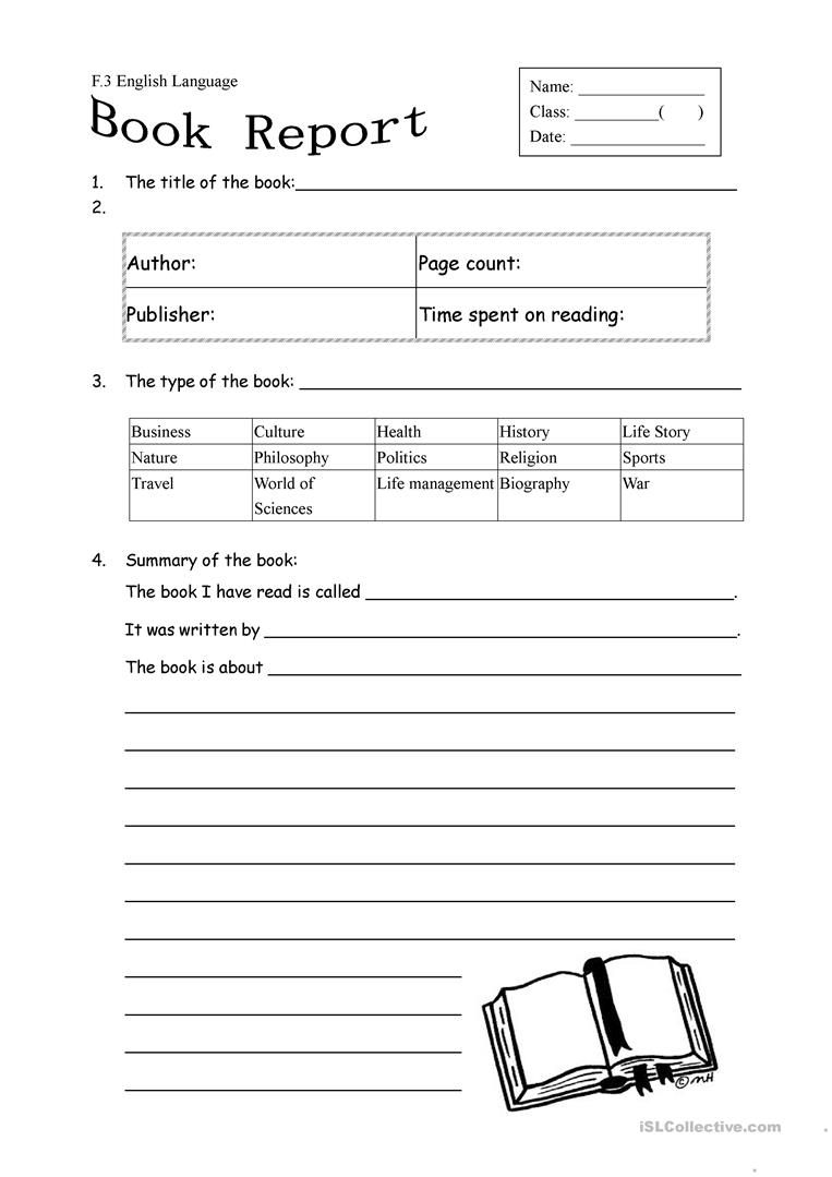 Book Report Printable Worksheets Lexia s Blog