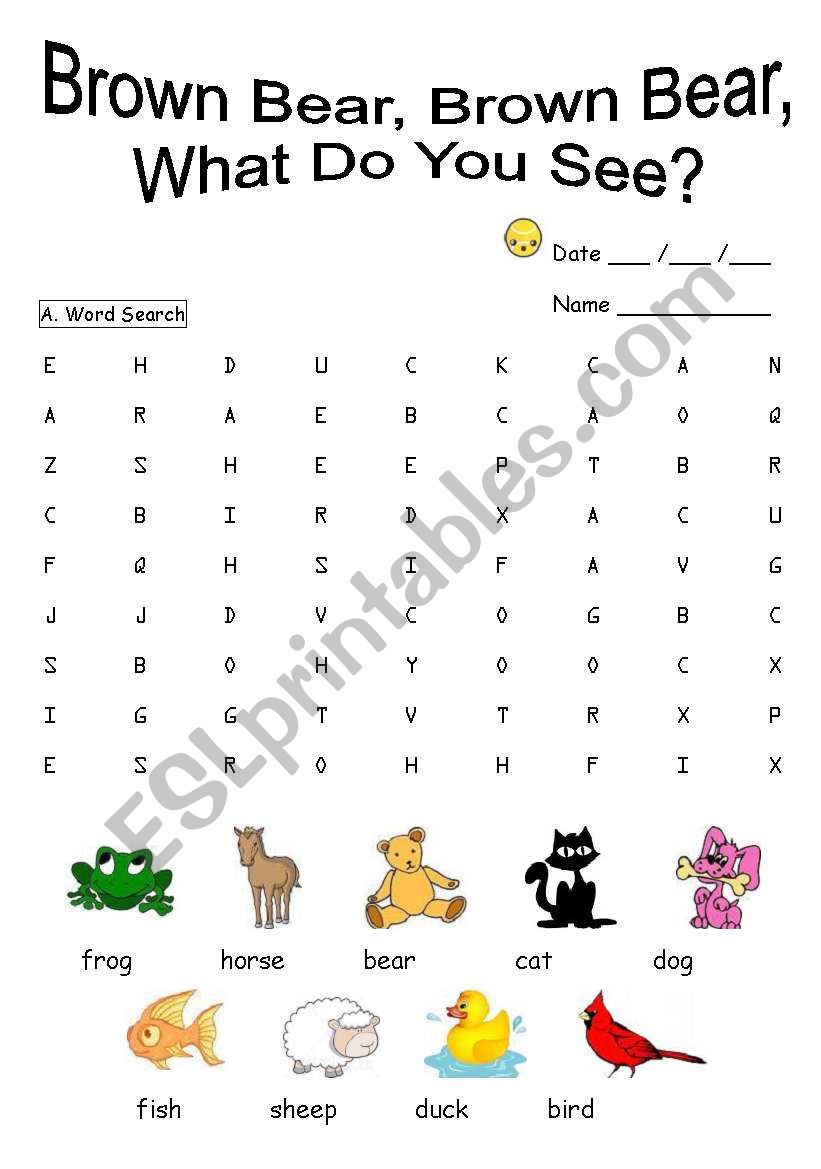 Brown Bear, Brown Bear, What Do You See? - Esl Worksheetjudy2004966 | Brown Bear Brown Bear Printable Worksheets