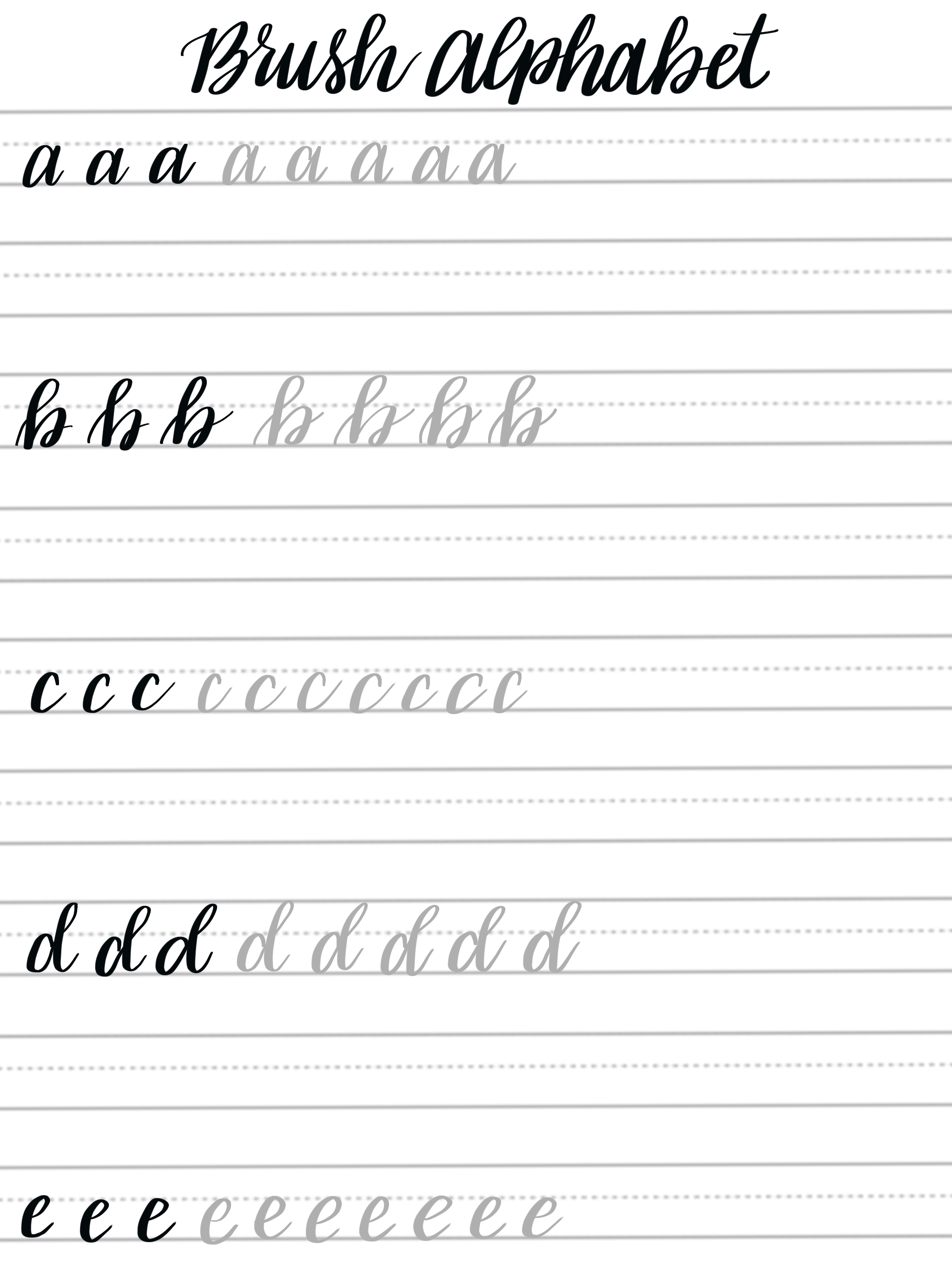 modern calligraphy drill sheets printable download sweary etsy