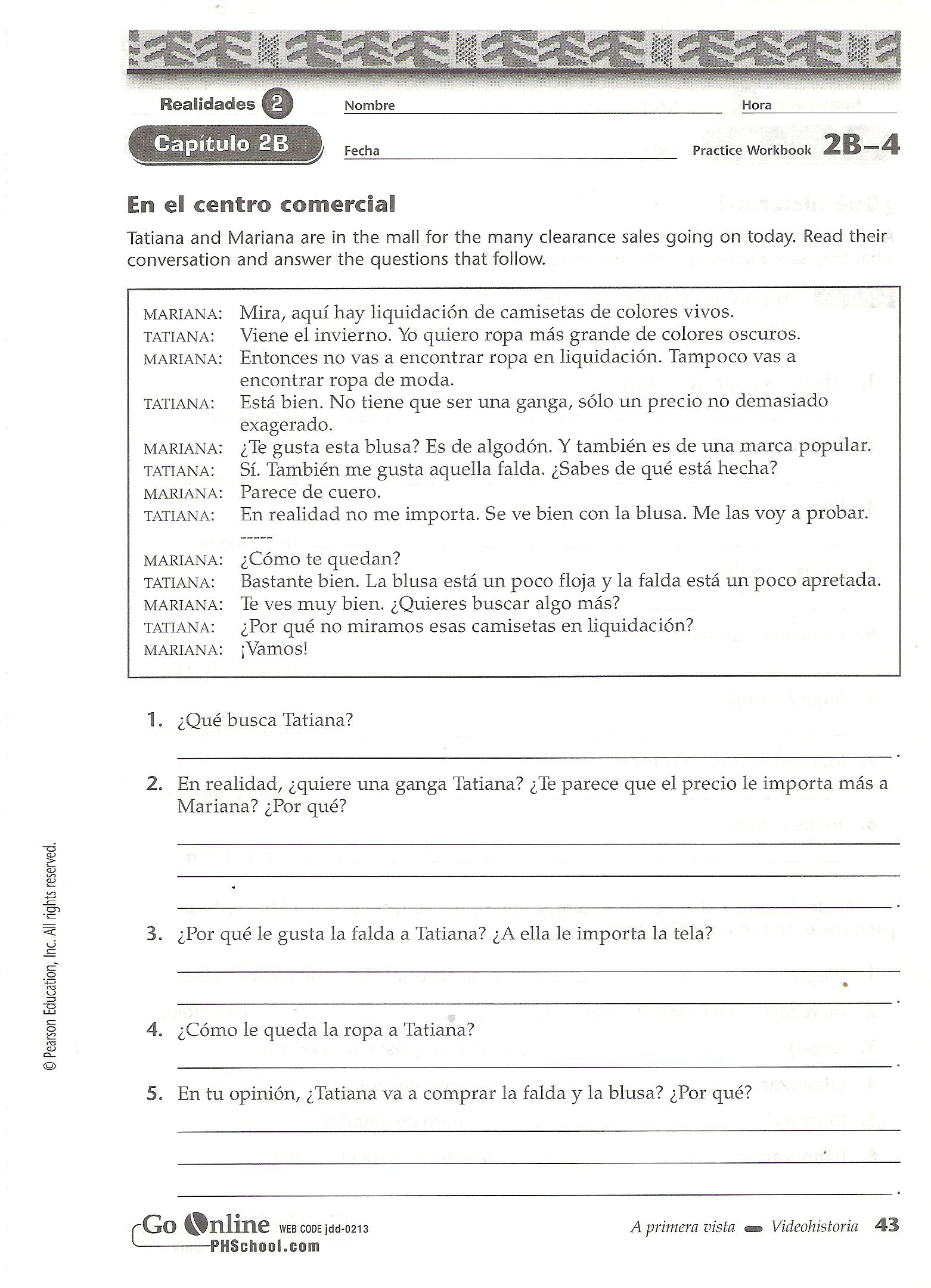 Capitulo 2 Sra Sheets Spanish Class Reflexive Verbs In Spanish Printable Worksheets