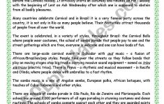 Carnival In Brazil - Esl Worksheetsoallure | Brazil Worksheets Free Printables