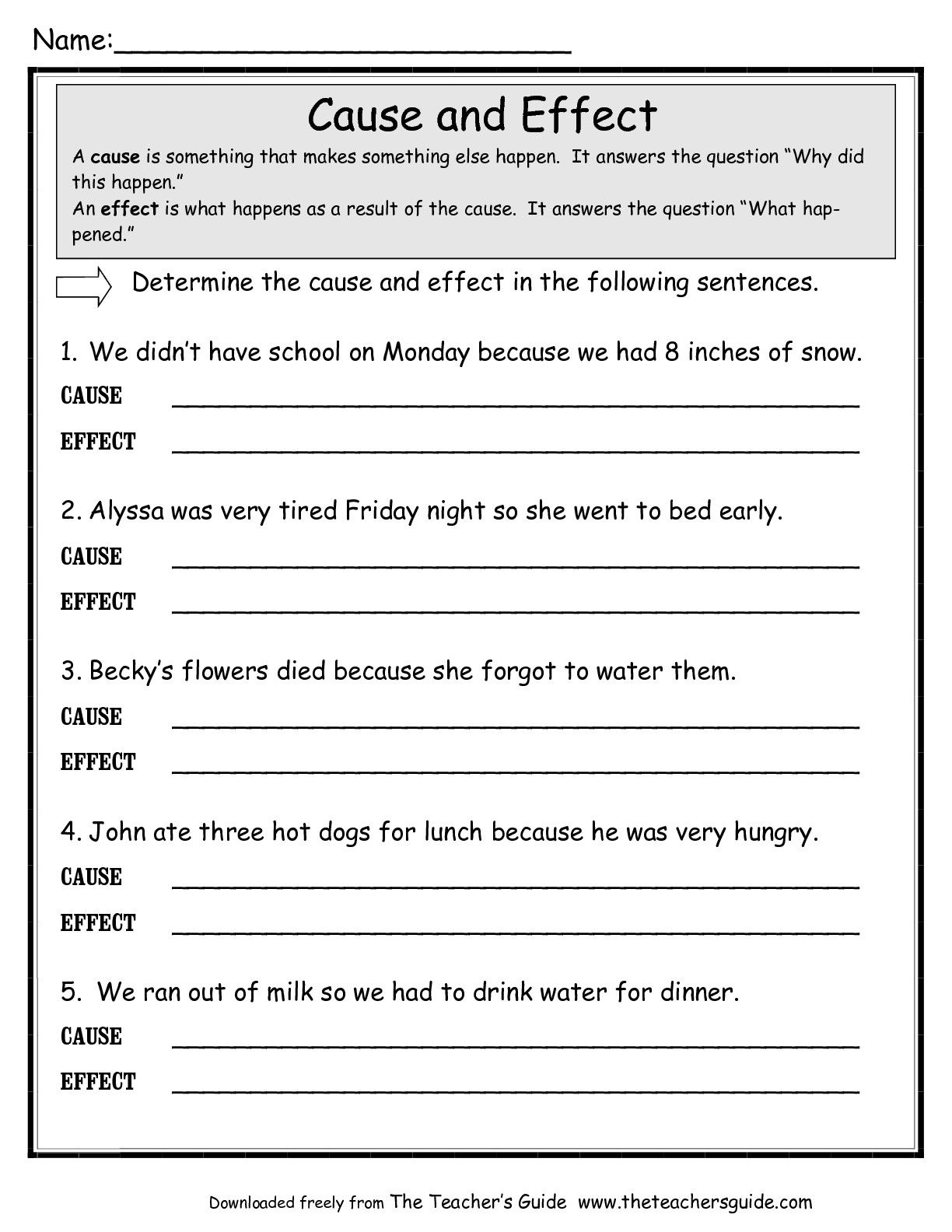 Cause And Effect Worksheets - Google Search | Education | Cause | Free Printable Cause And Effect Worksheets For Third Grade