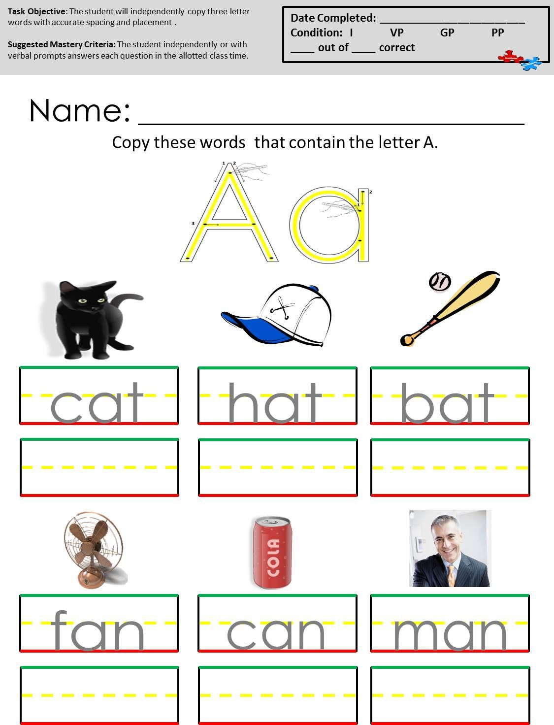 Free Printable Worksheets For Students With Autism