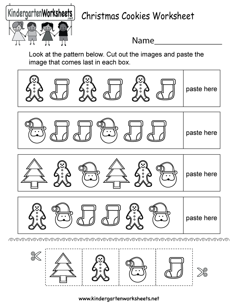 Christmas Cookies Worksheet - Free Kindergarten Holiday Worksheet | Free Printable Christmas Kindergarten Worksheets